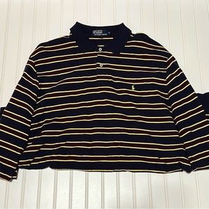 POLO by RALPH LAUREN Shirt Size XL Navy/Burgundy/Gold